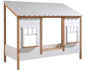 Bílá lakovaná dětská postel Vipack Housebed 90 x 200 cm