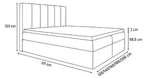 Čalouněná postel BONO + topper, 120x200, Madryt Cayenne 21510