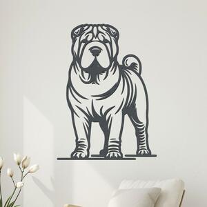 Dřevo života | Dřevěný obraz psa SHAR PEI | Rozměry (cm): 29x40 | Zvolte barvu dekoru: Antracitová