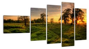 Západ slunce v krajině, obrazy (110x60cm)