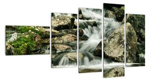 Horský vodopád - obraz (110x60cm)