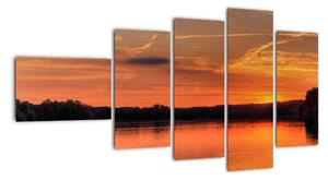 Západ slunce na jezeře, obraz (110x60cm)