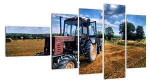 Obraz traktoru v poli (110x60cm)