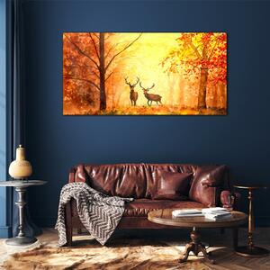 Obraz na skle Obraz na skle Podzimní lesní jelen