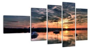 Západ slunce v přístavu - obraz na stěnu (110x60cm)