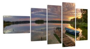 Obrázek jezera se západem slunce (110x60cm)