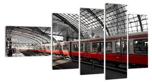 Obraz vlakového nádraží (110x60cm)