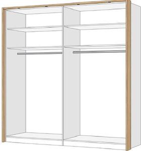 ŠATNÍ SKŘÍŇ S OTOČNÝMI DVEŘMI, dub, barvy dubu, světle šedá, 202/225/60 cm Dieter Knoll - Šatní skříně