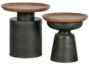 Hoorns Dřevěný odkládací stolek Duo 53 cm