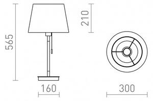 KEITH/AMBITUS 30 stolní s USB Polycotton bílá/buk 230V E27 11W - RED - DESIGN RENDL