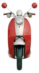 Nástěnná kovová cedule Scooter Red - 27*1*50 cm