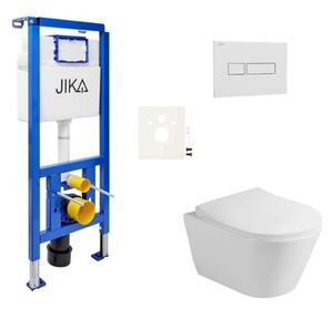 Cenově zvýhodněný závěsný WC set Jika do lehkých stěn / předstěnová montáž + WC Glacera Ava SIKOJSAVA1