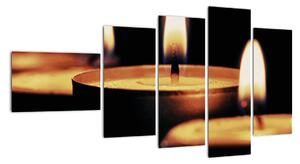 Hořící svíčky - obraz (110x60cm)