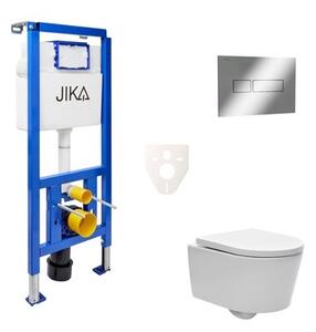 Cenově zvýhodněný závěsný WC set Jika do lehkých stěn / předstěnová montáž+ WC SAT Brevis SIKOJSW2