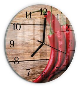 Skleněné nástěnné hodiny Chilli papričky zsoc-fi30-00180035
