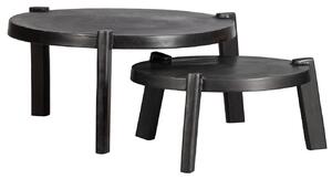 Hoorns Set dvou černých kovových konferenčních stolků Saul 58/78 cm
