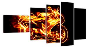 Hořící motorka - obraz (110x60cm)