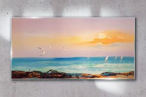 Obraz na skle Obraz na skle Abstrakce pobřeží vlny