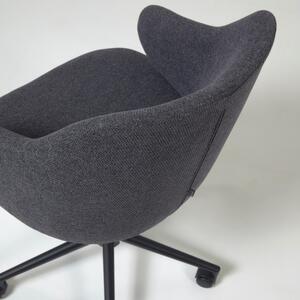 Tmavě šedá látková konferenční židle Kave Home Einara