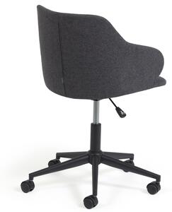 Tmavě šedá látková konferenční židle Kave Home Einara