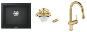 Sada kuchyňská baterie Grohe Minta 32321GN2, granitový dřez Grohe K700 31654AP0, 40997GN0