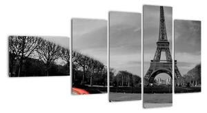 Trabant u Eiffelovy věže - obraz na stěnu (110x60cm)