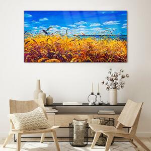 Obraz na skle Obraz na skle Louka pšeničná obloha