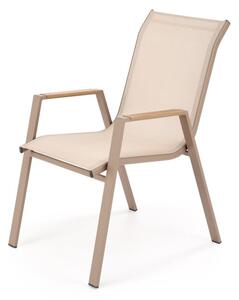 Halmar Kovové zahradní křeslo HOVER béžová / cappuccino