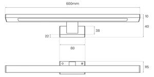 LED Koupelnové osvětlení zrcadla SHINE LED/13,8W/230V 60 cm IP44 mosaz