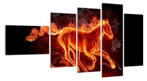 Obraz hořící kůň (110x60cm)