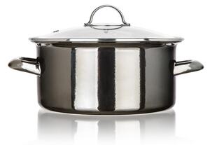 Smaltovaný hrnec s poklicí METALLIC Black 3,75 l