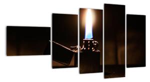 Hořící zapalovač - obraz (110x60cm)