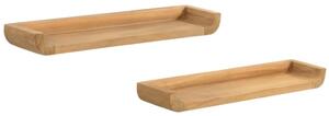 Set dvou teakových nástěnných polic Kave Home Shamel 50 x 12 cm