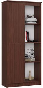 Regál R 80cm 1 dvířka 6 poličky wenge