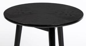 White Label Černý dubový odkládací stolek WLL FABIO 50 cm