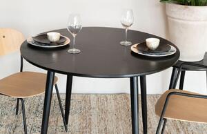 White Label Černý dubový jídelní stůl WLL FABIO 100 cm