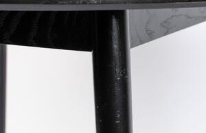 White Label Černý dubový jídelní stůl WLL FABIO 100 cm
