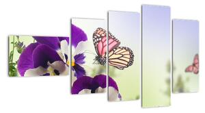 Abstraktní obraz motýlů (110x60cm)