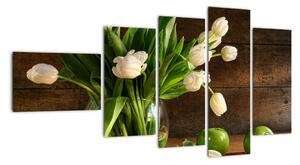 Tulipány ve váze - obraz (110x60cm)
