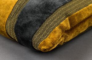Žluto šedý sametový polštář DUTCHBONE SCOTT 45 x 45 cm