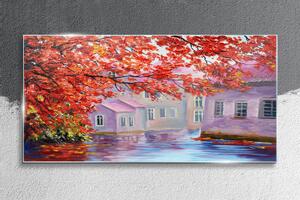 Obraz na skle Obraz na skle Malování stromů domů