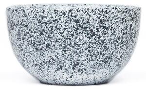 Bílo-černý kameninový široký hrnek ÅOOMI Mess, 200 ml
