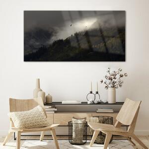 Obraz na skle Obraz na skle Malování mrak hory