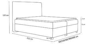 Čalouněná postel BAKARAT + topper, 160x200, pagani 23670
