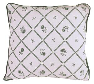 Bavlněný povlak na polštář Lovisa Green / White 45 × 45 cm