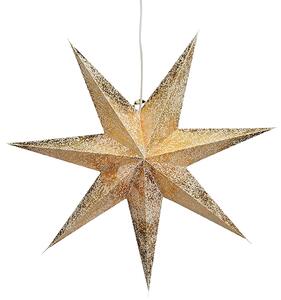 Dům Vánoc Zlatá Vánoční Hvězda svítící dekorace 7-bodová 60 cm