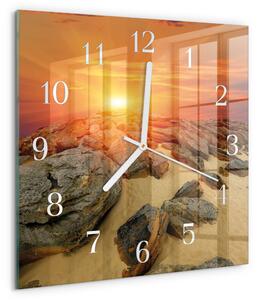 Skleněné hodiny Západ slunce zskb-30x30-00084979