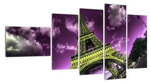 Abstraktní obraz Eiffelovy věže (110x60cm)