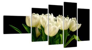 Bílé tulipány - obraz (110x60cm)
