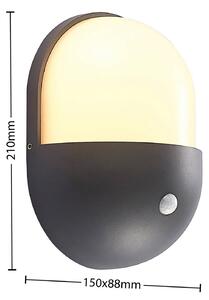 Venkovní nástěnné svítidlo Lindby Dianko LED, kulaté, senzorické